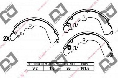 DJ PARTS bs1015 -  Комплект тормозных колодок